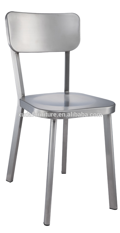 レストランステンレス鋼は、 ブラシ/- 27磨かれたサイドチェア-金属製椅子問屋・仕入れ・卸・卸売り