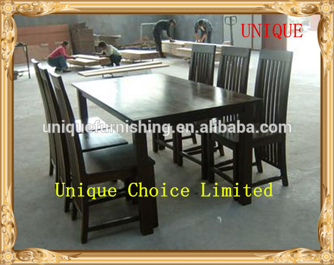 ucf0058無垢材のレストランダイニングテーブルと椅子のセット-レストラン用家具セット問屋・仕入れ・卸・卸売り