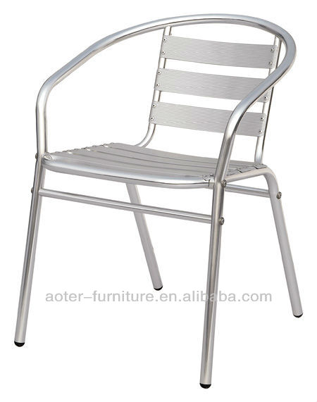 庭金属アルミフレームスタッカブルダイニングチェア-金属製椅子問屋・仕入れ・卸・卸売り