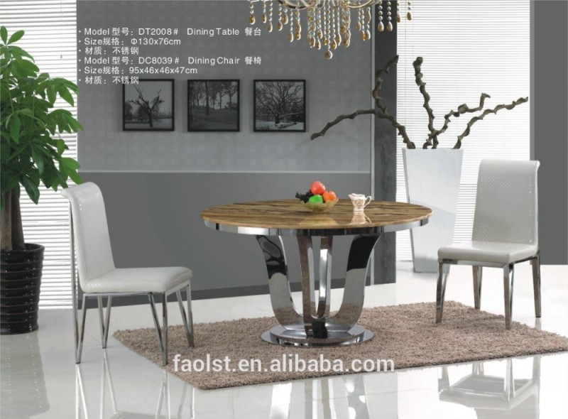 安いラウンド大理石のダイニングテーブルと椅子は中国製-金属製家具セット問屋・仕入れ・卸・卸売り
