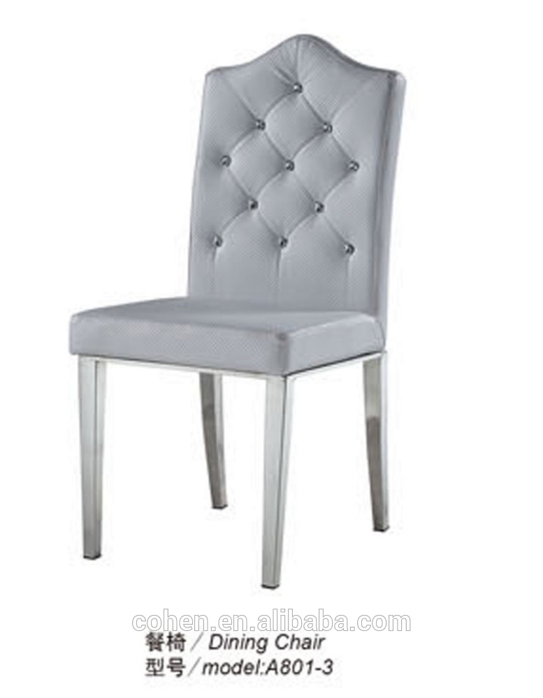高品質安い新しいデザインステンレス鋼puダイニングチェア-金属製椅子問屋・仕入れ・卸・卸売り