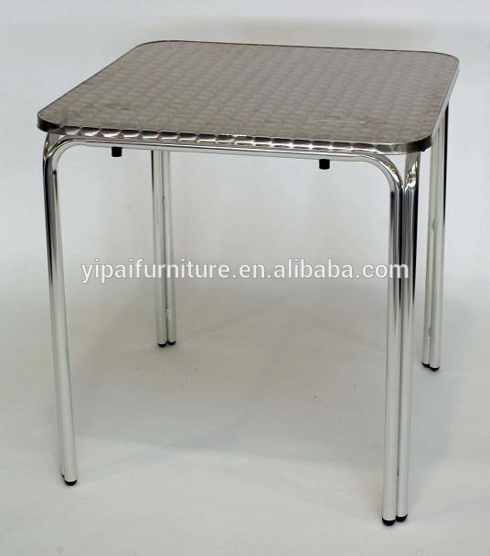 デザインスクエアアルミフレームステンレス鋼ダイニングテーブルYT8A-金属製テーブル問屋・仕入れ・卸・卸売り