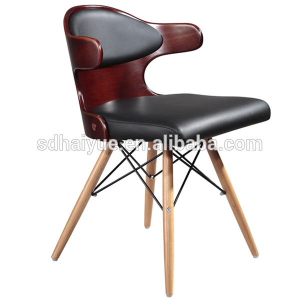 プロモーションpuレザー黒の高級レストランの椅子オックスhy2022-1無垢材の脚を持つ-木製椅子問屋・仕入れ・卸・卸売り