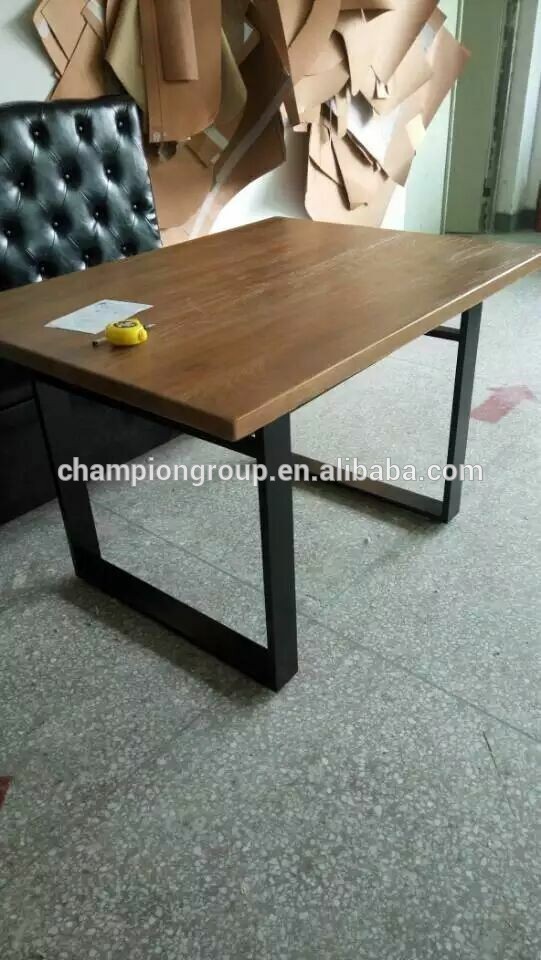 素朴なダイニングルームのテーブル、 アメリカンレトロなスタイルの金属製の木のダイニングテーブル-折り畳み式テーブル問屋・仕入れ・卸・卸売り