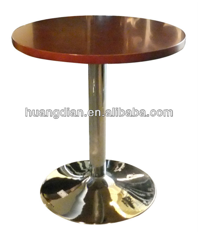 ラウンド木製mdfのレストランのテーブル金属ベース付き-木製テーブル問屋・仕入れ・卸・卸売り