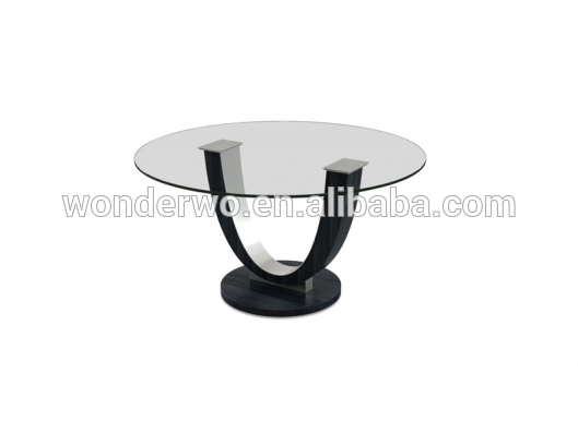 シンプルなファッションデザイン家具円形のガラストップレストランのテーブル販売のための-木製テーブル問屋・仕入れ・卸・卸売り