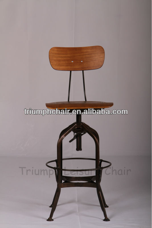 トライアンフ調節可能なヴィンテージメタルフレームトレド椅子/産業カフェテリア椅子-金属製椅子問屋・仕入れ・卸・卸売り