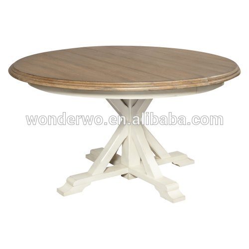 レストランの家具フレンチスタイルの木製のヴィンテージラウンドダイニングテーブル-木製テーブル問屋・仕入れ・卸・卸売り