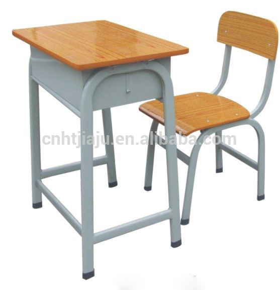 学校の家具シングルクラステーブルと椅子木材で金属脚-木製椅子問屋・仕入れ・卸・卸売り