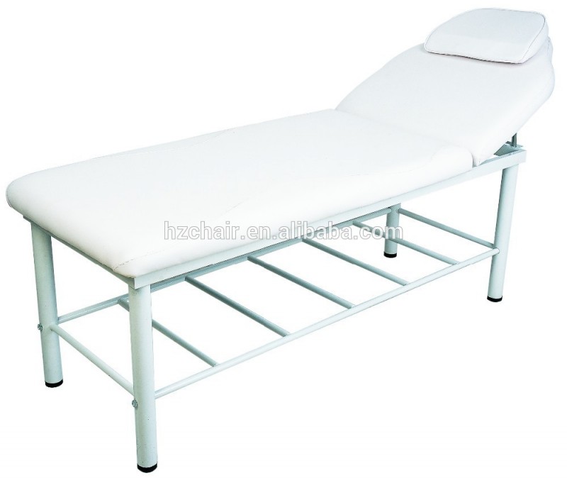 雪の白の色2015美容室のためのフェイシャルベッド/ホットサロンフェイシャルとマッサージベッド鉄クロームベース-折り畳み式テーブル問屋・仕入れ・卸・卸売り
