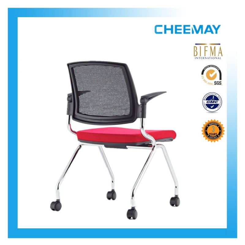 着色された折りたたみtraing椅子付き回転式アームレストと車輪-学校用椅子問屋・仕入れ・卸・卸売り