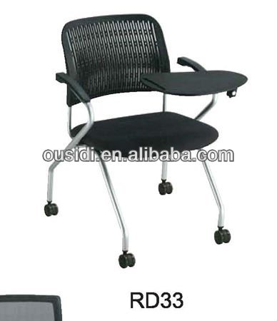 黒いプラスチック製のバック付き折りたたみ椅子サイドテーブル( rd33#)-プラスチック製椅子問屋・仕入れ・卸・卸売り