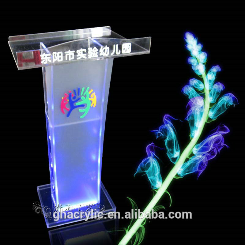 Guiheyunyz-0023アクリルの表彰台、 プレキシガラス説教壇、 曇りガラス会議表彰台と会議電話内部のledライトが-その他学校用品問屋・仕入れ・卸・卸売り