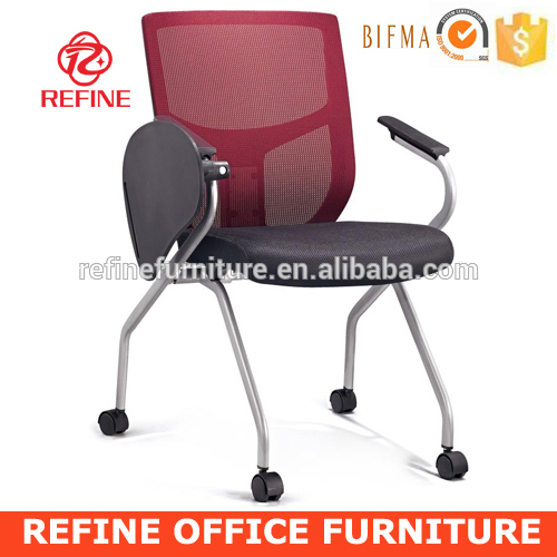 赤と黒メッシュ生地エグゼクティブ教室の椅子で書き込みテーブルと車輪RF-T002C-金属製椅子問屋・仕入れ・卸・卸売り