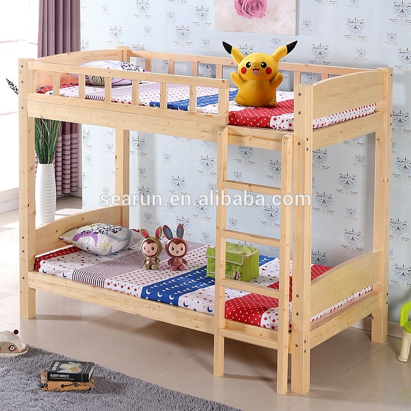 新しいファッション家具の松木材ダブル二段の子供のベッド-木製ベッド問屋・仕入れ・卸・卸売り