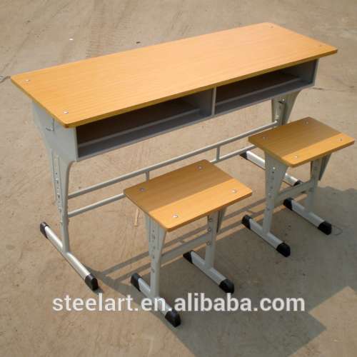 安い調節可能な木製中古学校学生机と椅子-金属製家具セット問屋・仕入れ・卸・卸売り
