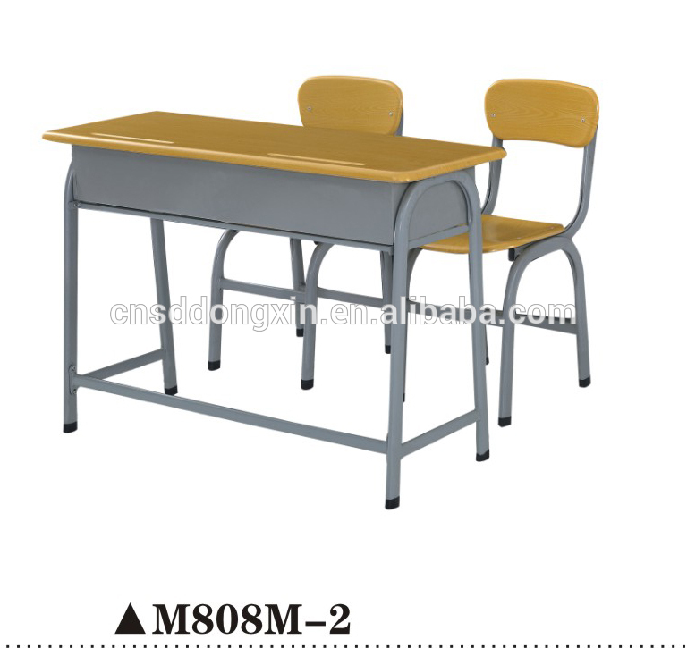 2- シーター木製の学校図書館の家具販売のための古い、 コンボ学校の机と椅子-学校用家具セット問屋・仕入れ・卸・卸売り
