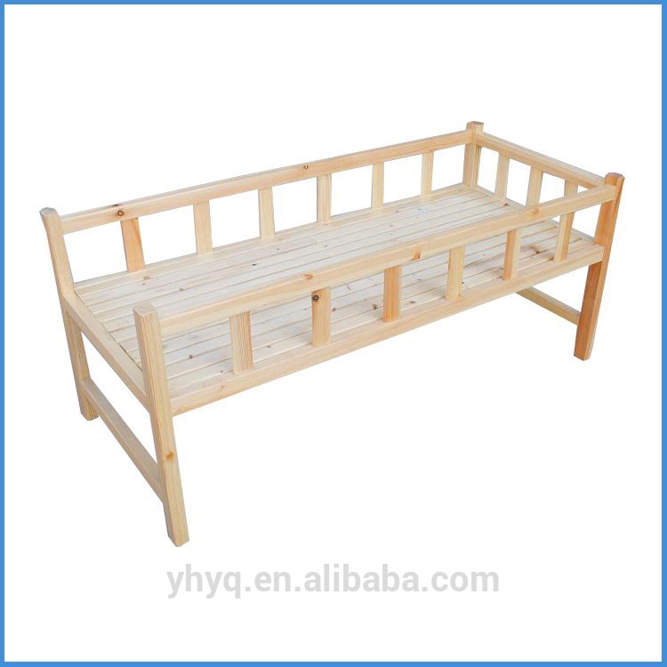 学校用家具の子供シングルベッド、 パインとホワイト-木製ベッド問屋・仕入れ・卸・卸売り
