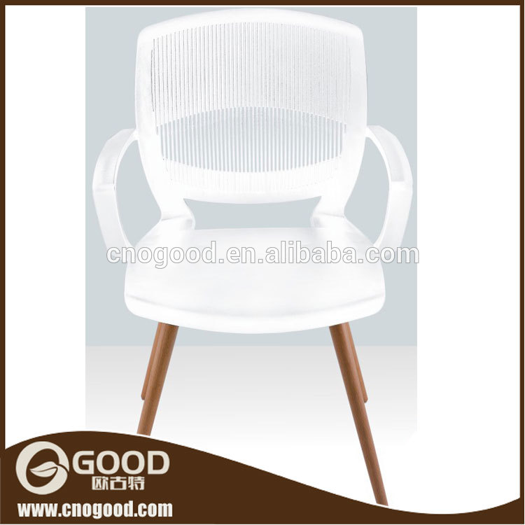ホワイト居心地の良いプラスチック椅子でブナ固体口説い脚椅子-プラスチック製椅子問屋・仕入れ・卸・卸売り