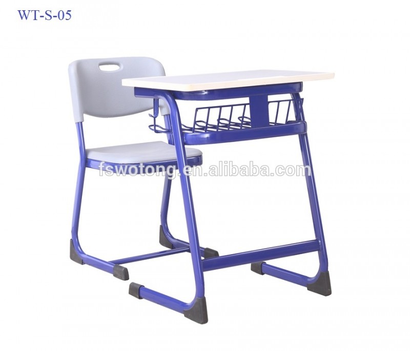 WT-S-05シングル学生テーブルと椅子セット-学校用家具セット問屋・仕入れ・卸・卸売り