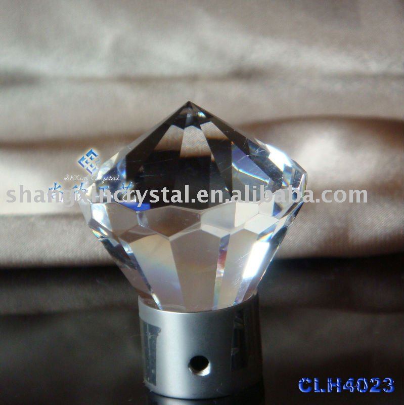 クリアダイヤモンドクリスタルガラスカーテンロッドフィニアル-カーテンの棒、リール&アクセサリー問屋・仕入れ・卸・卸売り