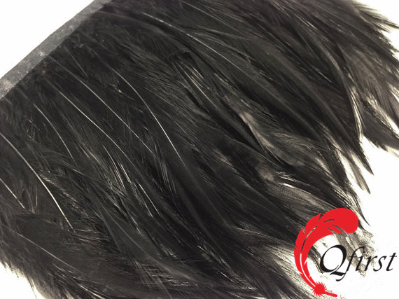 染め黒ファンシー羽衣フリンジのトリミング天然のオンドリハックル羽-フェザー問屋・仕入れ・卸・卸売り