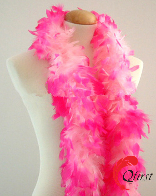 おしゃれなデザインセクシーなスカーフ羽衣バルク染めベビーピンクの先端がホットピンクシャンデルを行う羽ボア-フェザー問屋・仕入れ・卸・卸売り