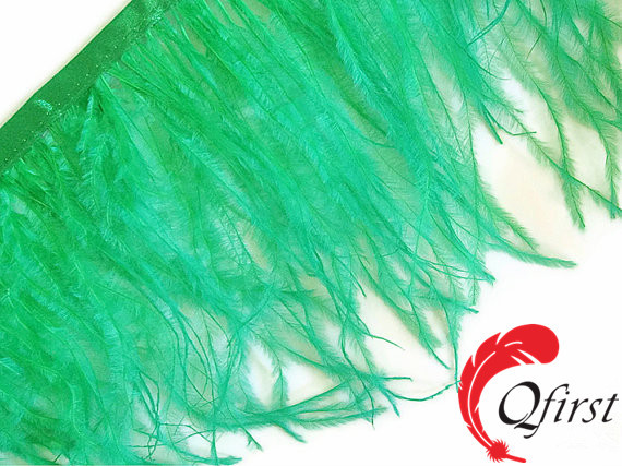 高品質プルームのトリミング染め緑のリボンに羽ダチョウフリンジトリム-フェザー問屋・仕入れ・卸・卸売り