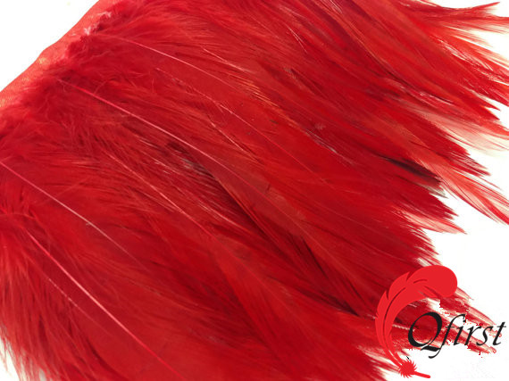 染め赤熱い販売羽衣フリンジのトリミング天然のオンドリハックル羽-フェザー問屋・仕入れ・卸・卸売り