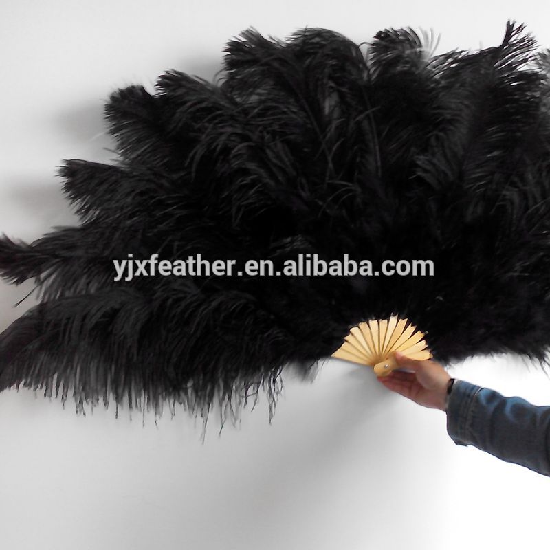 大きな踊る羽ファン黒ダチョウの羽のファン-フェザー問屋・仕入れ・卸・卸売り