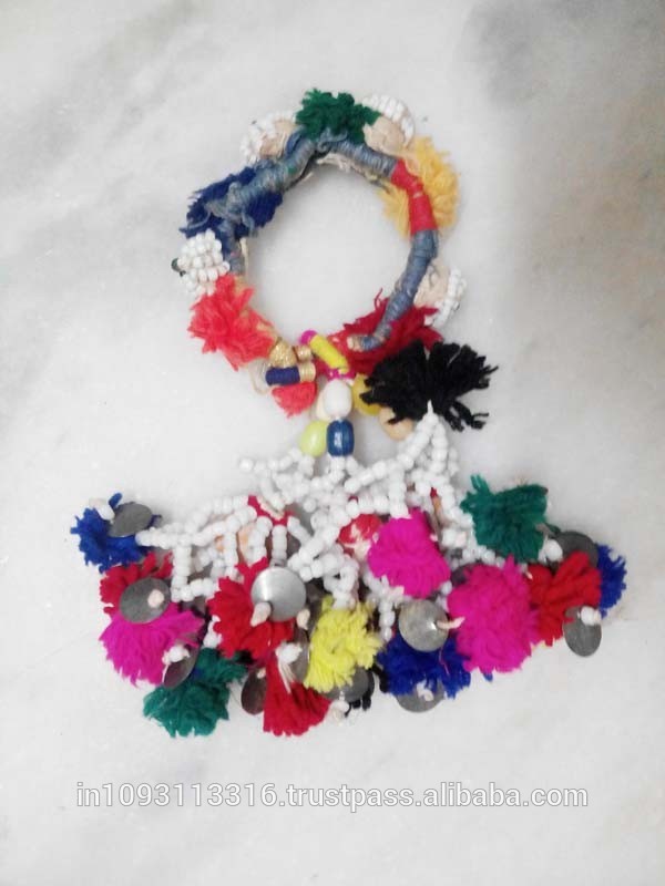 をぶら下げ装飾スタイルgujratiスタイルヴィンテージbanjara pom pom-カーテンの棒、リール&アクセサリー問屋・仕入れ・卸・卸売り