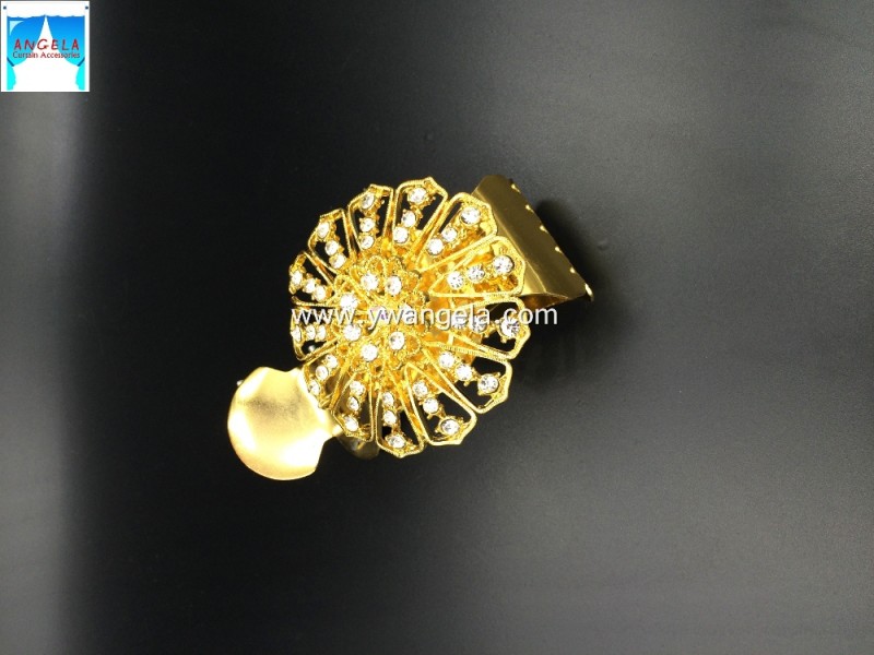 ゴールドカラーの金属製の固定のためにと白のダイヤモンドカーテンのvalances蚊帳カーテンクリップ-カーテンの棒、リール&アクセサリー問屋・仕入れ・卸・卸売り