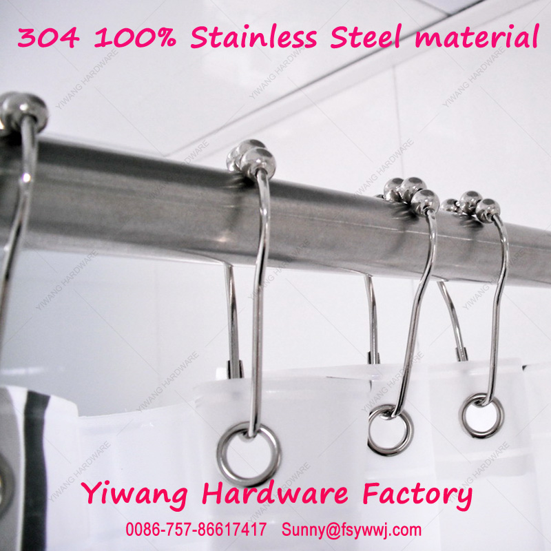 高品質ステンレス鋼ローラーボールシャワーカーテンリング-カーテンの棒、リール&アクセサリー問屋・仕入れ・卸・卸売り