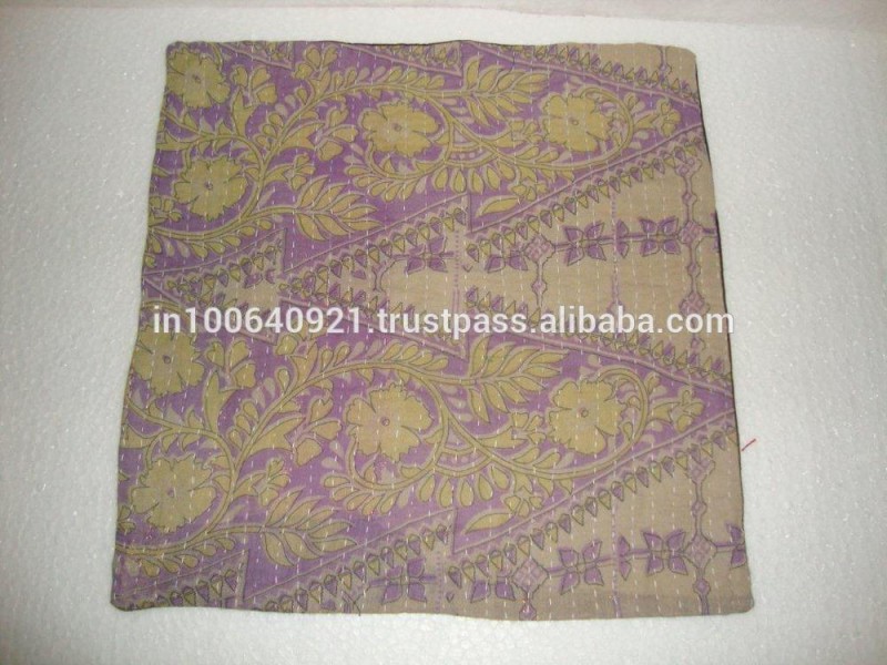 インドのビンテージ手作りクッション綿kantha100%/alikcc0074枕カバー-クッションカバー問屋・仕入れ・卸・卸売り