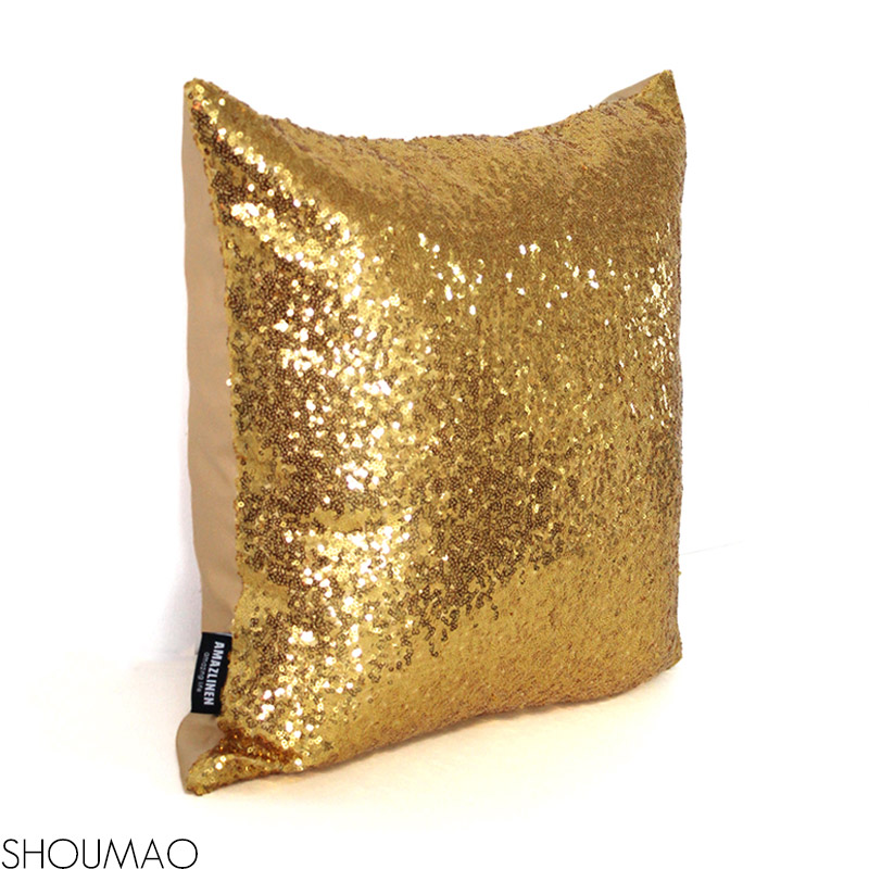 最新のデザイン金の刺繍17x17" スパンコールのクッションカバー-クッションカバー問屋・仕入れ・卸・卸売り