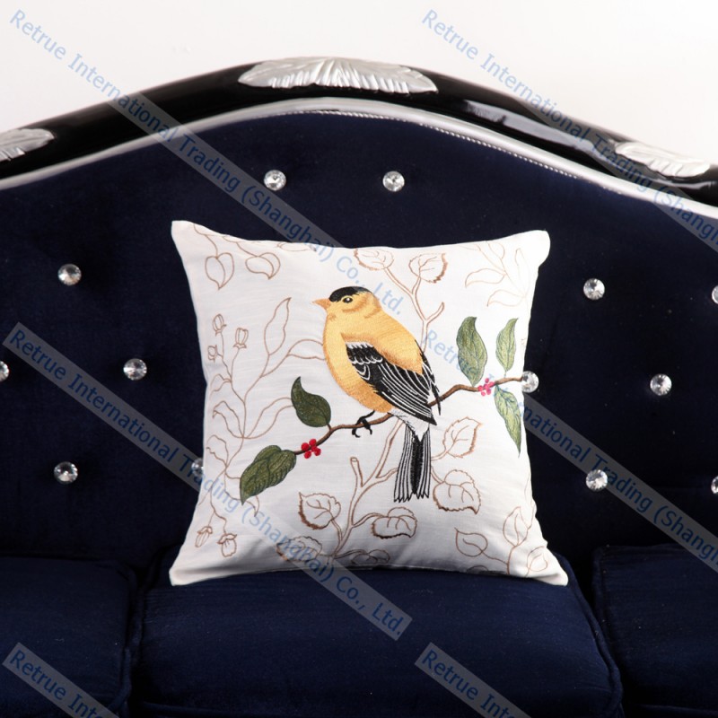 装飾的な鳥の刺繍のクッションカウチ用綿の正方形-クッション問屋・仕入れ・卸・卸売り
