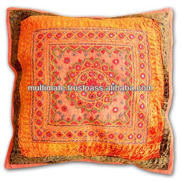 エスニックデザイン綿kantha45*45cmミラーワーククッションカバー-クッションカバー問屋・仕入れ・卸・卸売り