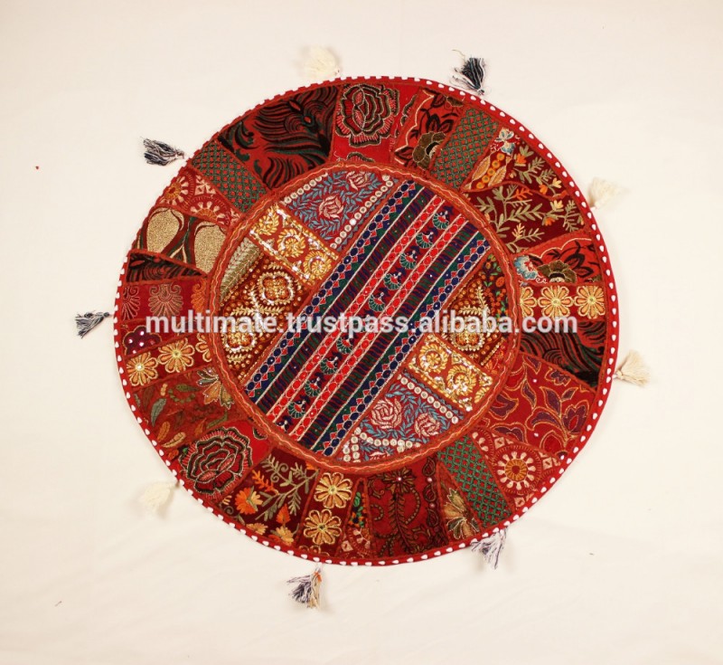 ヨガクッション丸い装飾的なインドの伝統的なラージャのパッチワーククッションラウンドの枕-クッションカバー問屋・仕入れ・卸・卸売り