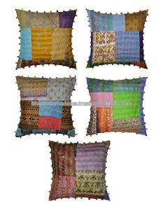 インドのクッションカバー綿スローパッチワーク枕カバー16 × 16インチ-問屋・仕入れ・卸・卸売り