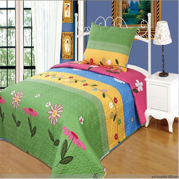 子供の寝具のベッドカバーセット花のプリント付きデジタル印刷子供のためのクイーンサイズの寝具セット-キルト問屋・仕入れ・卸・卸売り