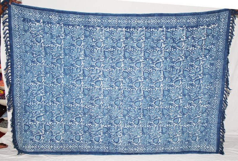 手織りインド手ブロックプリント藍綿メイドArea4x6伝統dhurrie敷物-ラグ問屋・仕入れ・卸・卸売り