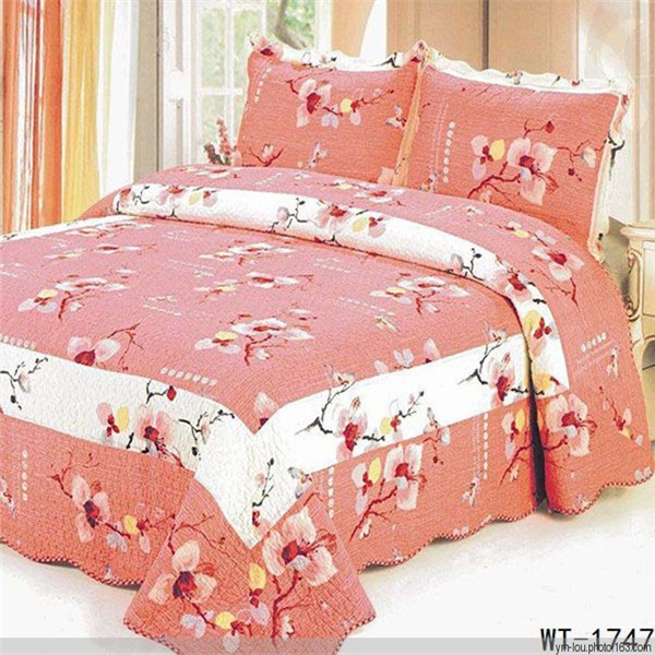 中国製サテン刺繍ファブリックカラフルなフローラルブランド寝具セット-キルト問屋・仕入れ・卸・卸売り