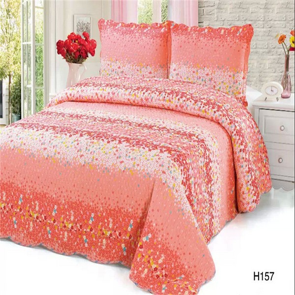 新たに高品質の赤い2014年柔らかいロマンチックなフラワーデザイン綿100％反応結婚式のベッドカバー-キルト問屋・仕入れ・卸・卸売り