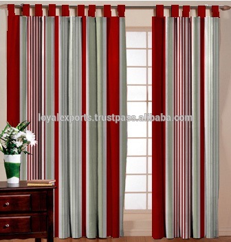 伝統的な壁飾る綿ストライプカーテン/シャワー縞模様のカーテンでマッチング窓カーテン-カーテン問屋・仕入れ・卸・卸売り