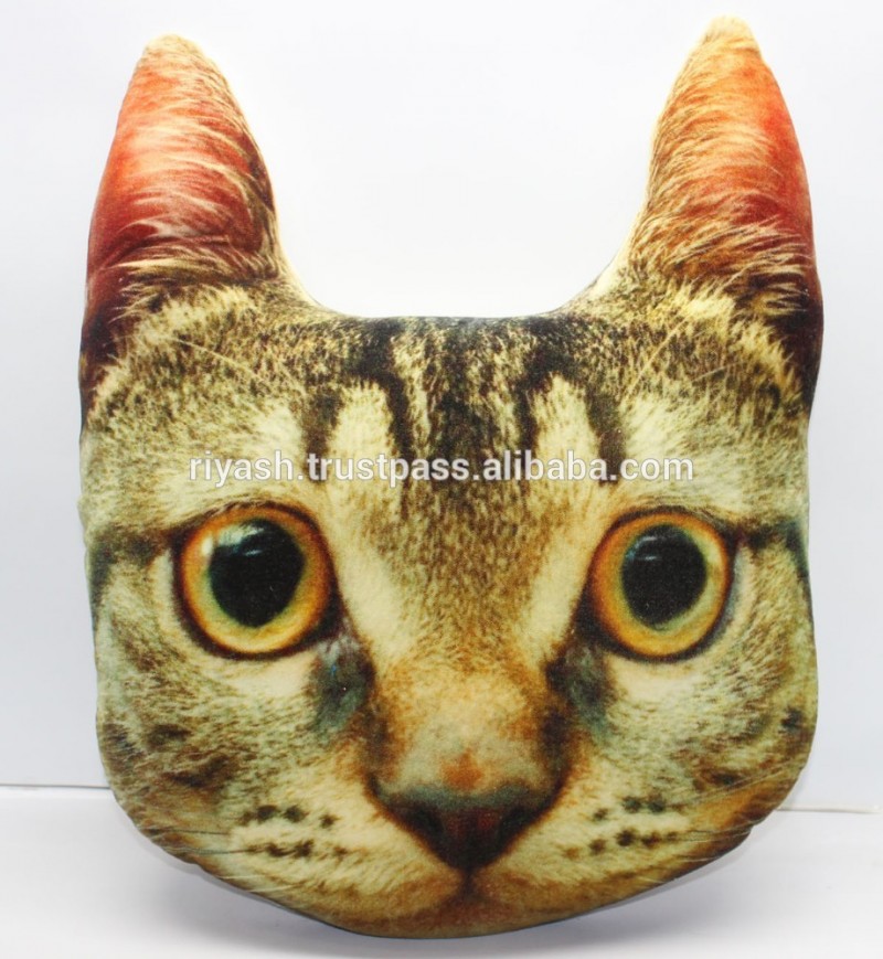 猫顔プリントビロードの枕充填綿- 38×43センチ( cmのht10。)-枕問屋・仕入れ・卸・卸売り