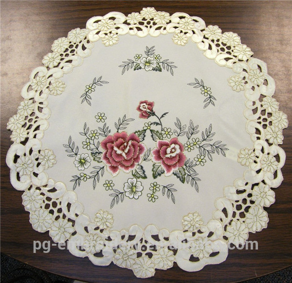 刺繍入りdelft花ドイリー白地&カットワークドイリー-マット問屋・仕入れ・卸・卸売り