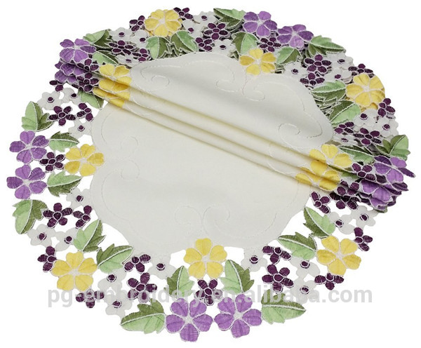 刺繍入り花ヴィンテージレースのデザインラウンドdoilie &良い品質ドイリー-マット問屋・仕入れ・卸・卸売り