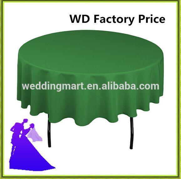熱い販売のポリエステル100％平原緑の宴会のための結婚式の円形のテーブルクロス-テーブルクロス問屋・仕入れ・卸・卸売り