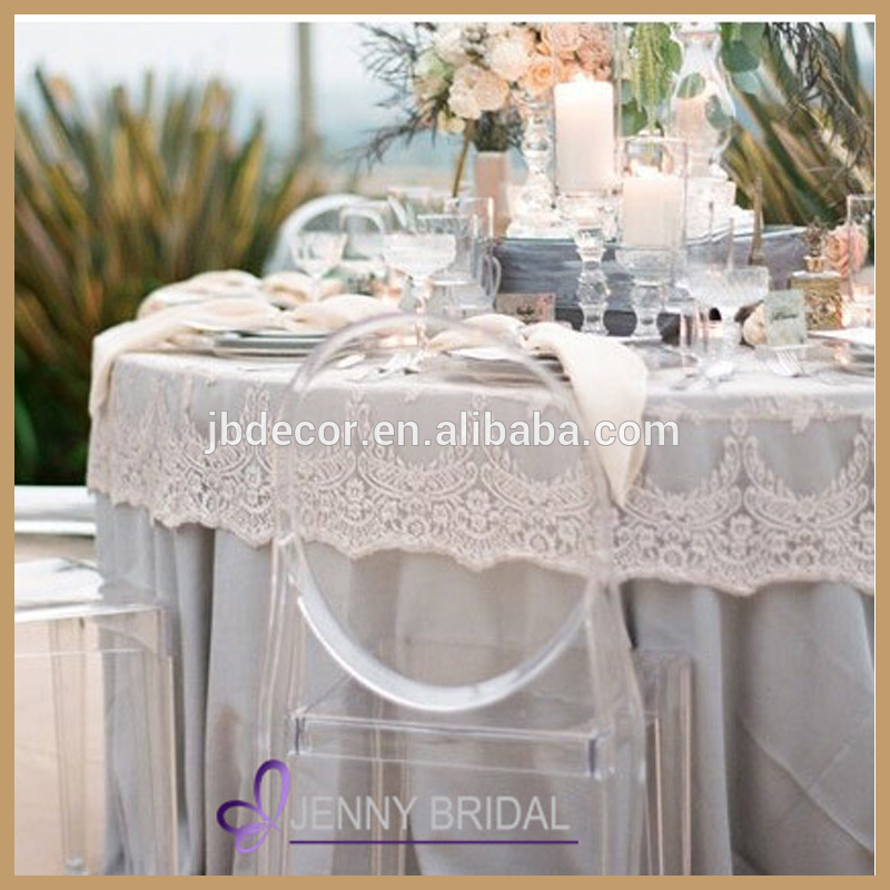 エレガントな白いtcap05aファンシーレースの結婚式のテーブルクロスのテーブルのオーバーレイ-テーブルクロス問屋・仕入れ・卸・卸売り
