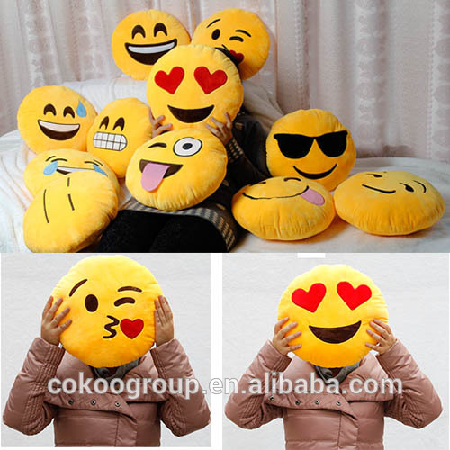 ファクトリーアウトレット市場プロモーションギフトストアベロアキス顔文字装飾的な素敵な笑顔emojiクッション怒っているstuffe/emoji枕-枕問屋・仕入れ・卸・卸売り